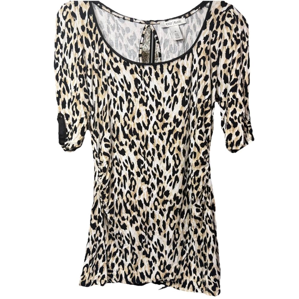 White House Black Market Womens Size Medium Animal Print Top Leopard Cheetah